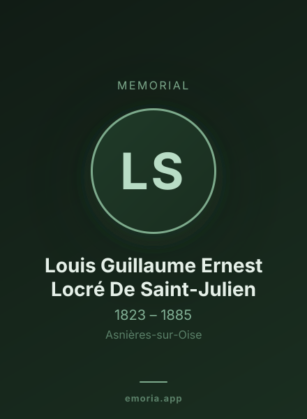 Memorial portrait of Louis Guillaume Ernest Locré De Saint-Julien
