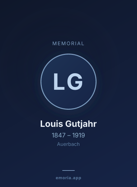 Memorial portrait of Louis Gutjahr