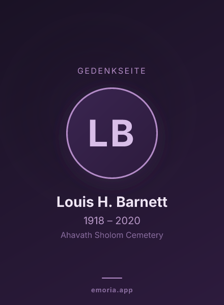 Gedenkportrait von Louis H. Barnett