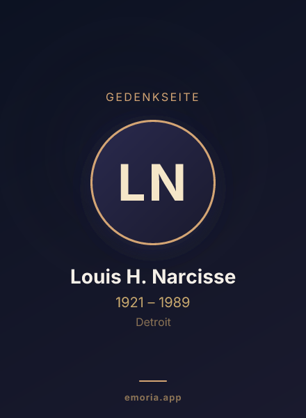 Gedenkportrait von Louis H. Narcisse