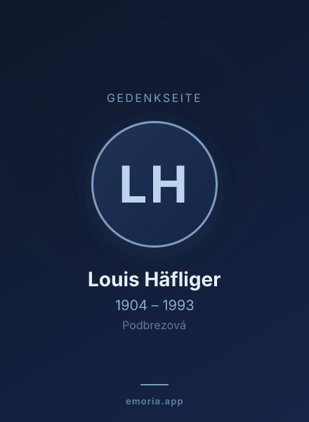 Gedenkportrait von Louis Häfliger