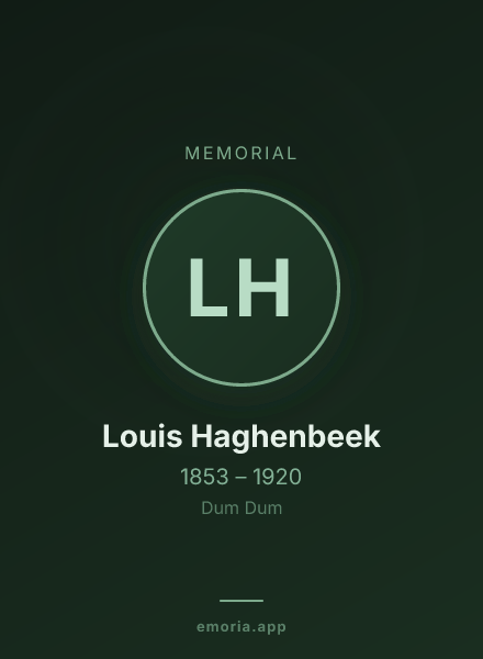 Memorial portrait of Louis Haghenbeek