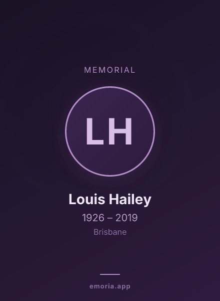 Memorial portrait of Louis Hailey