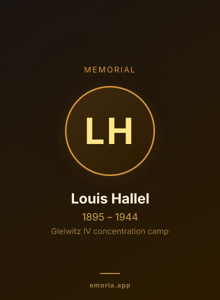 Memorial portrait of Louis Hallel