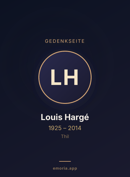 Gedenkportrait von Louis Hargé