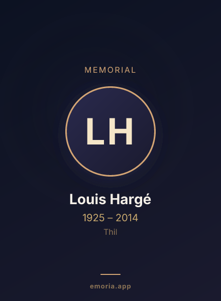 Memorial portrait of Louis Hargé