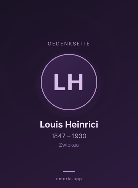 Gedenkportrait von Louis Heinrici
