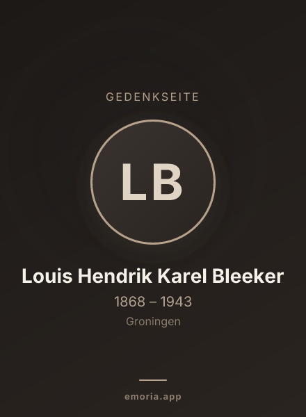 Gedenkportrait von Louis Hendrik Karel Bleeker
