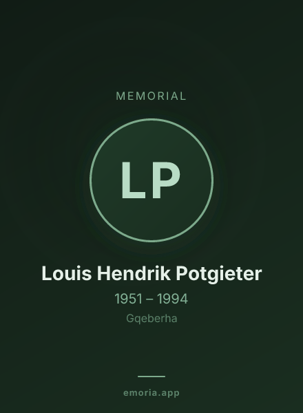 Memorial portrait of Louis Hendrik Potgieter