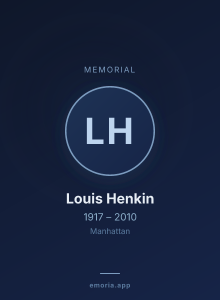 Memorial portrait of Louis Henkin