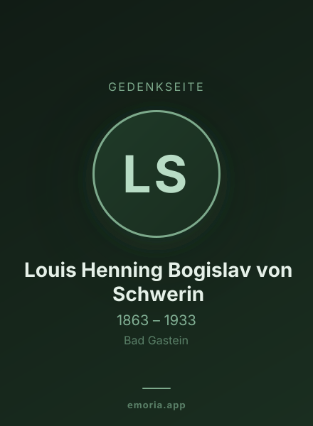 Gedenkportrait von Louis Henning Bogislav von Schwerin