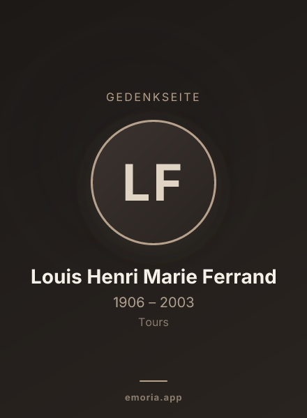 Gedenkportrait von Louis Henri Marie Ferrand