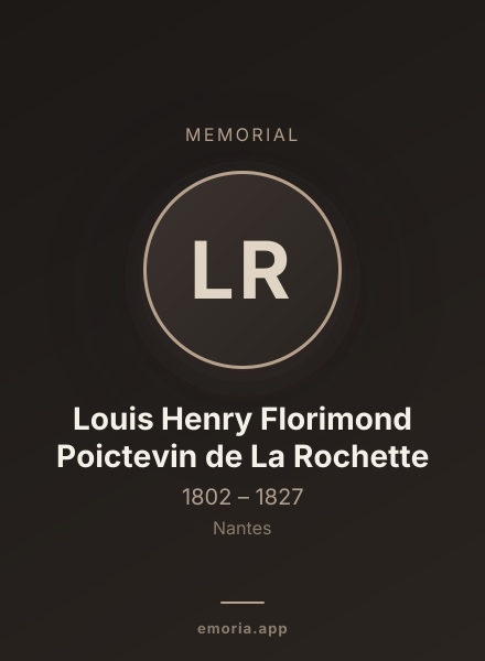 Memorial portrait of Louis Henry Florimond Poictevin de La Rochette