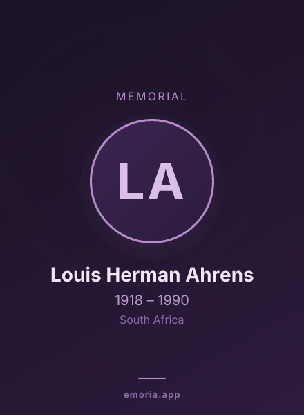 Memorial portrait of Louis Herman Ahrens