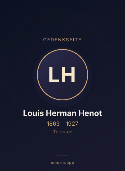 Gedenkportrait von Louis Herman Henot