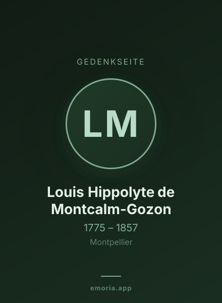 Gedenkportrait von Louis Hippolyte de Montcalm-Gozon