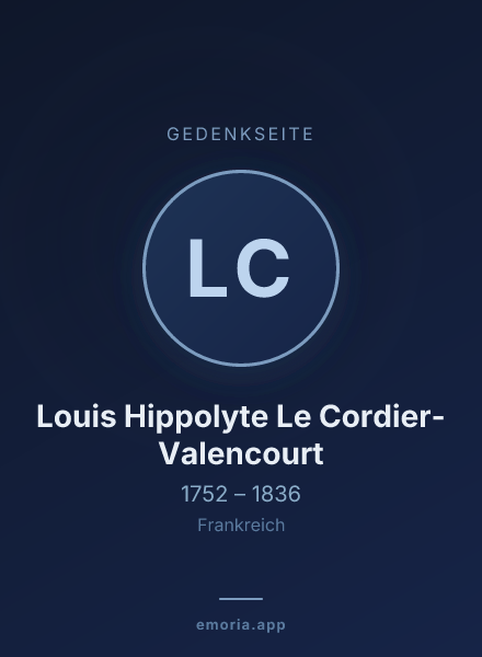 Gedenkportrait von Louis Hippolyte Le Cordier-Valencourt