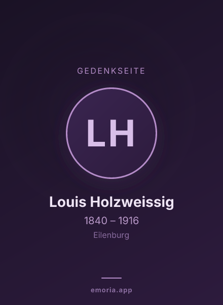 Gedenkportrait von Louis Holzweissig