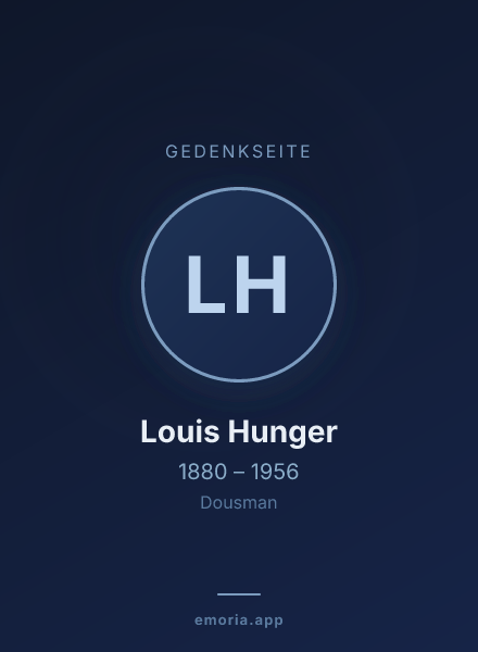 Gedenkportrait von Louis Hunger