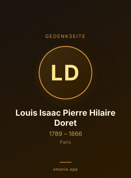 Gedenkportrait von Louis Isaac Pierre Hilaire Doret