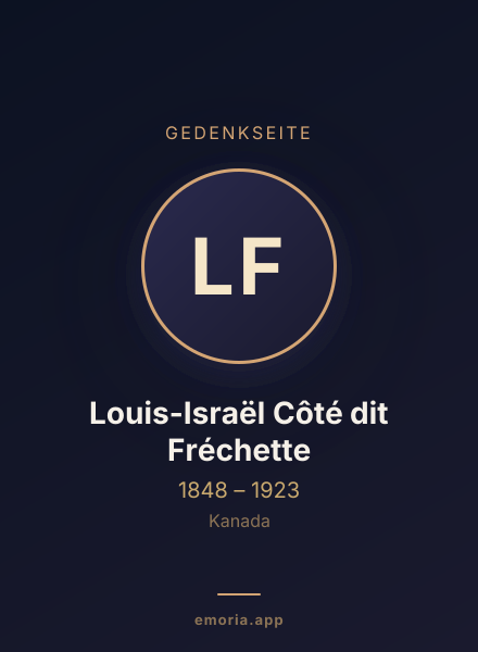 Gedenkportrait von Louis-Israël Côté dit Fréchette