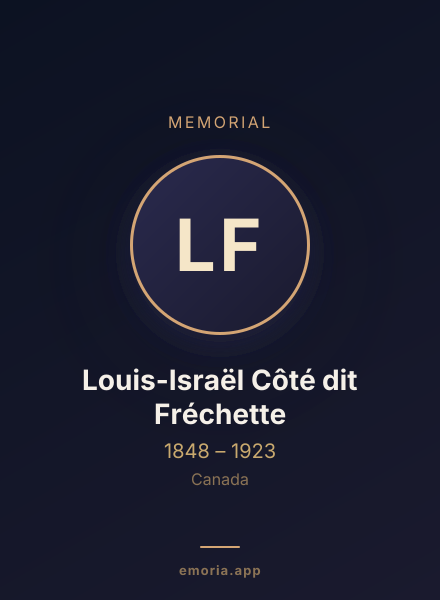 Memorial portrait of Louis-Israël Côté dit Fréchette