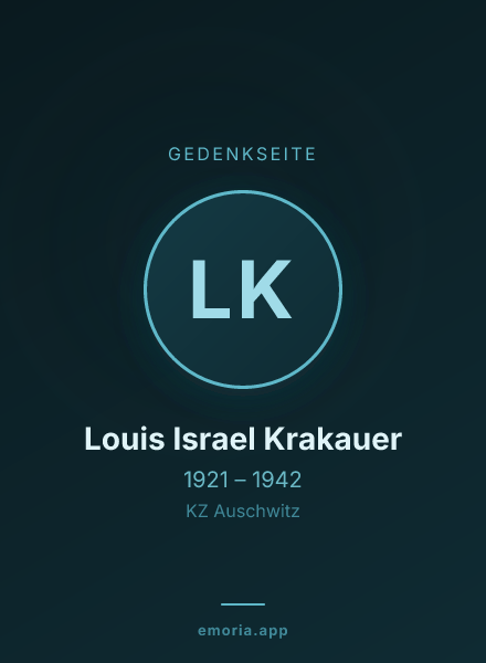 Gedenkportrait von Louis Israel Krakauer