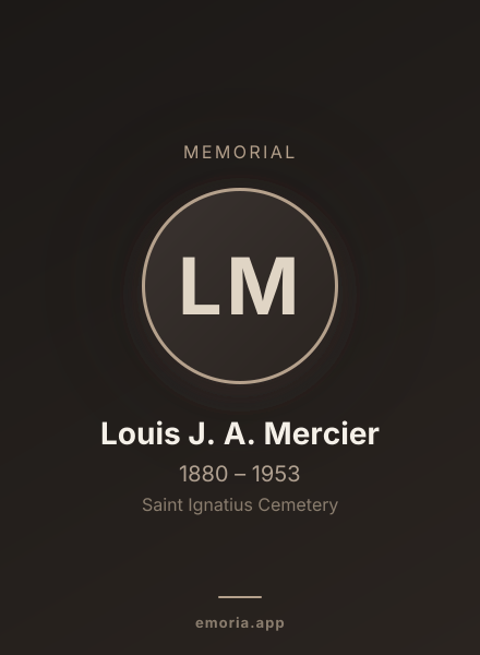Memorial portrait of Louis J. A. Mercier