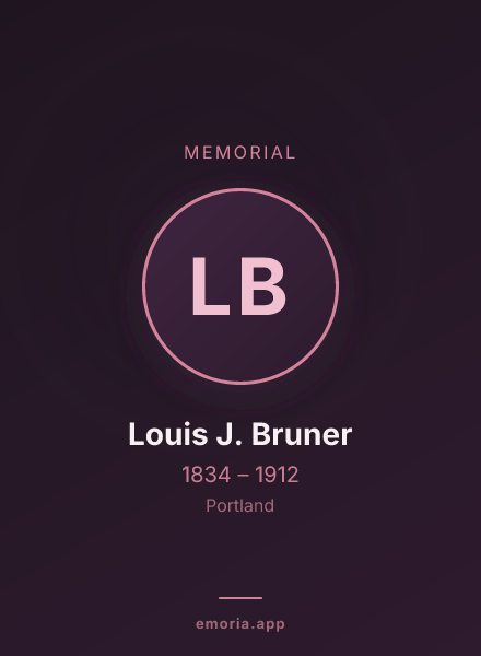 Memorial portrait of Louis J. Bruner