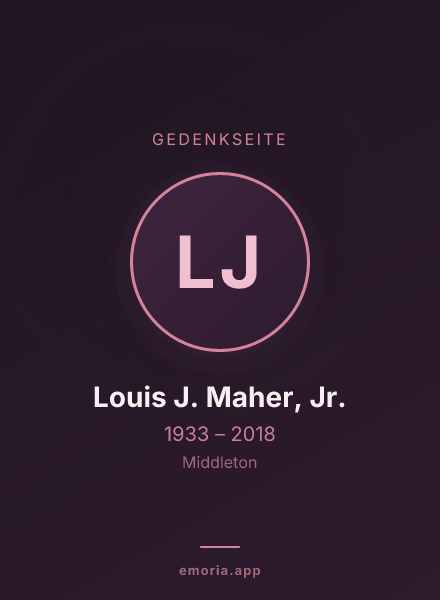 Gedenkportrait von Louis J. Maher, Jr.