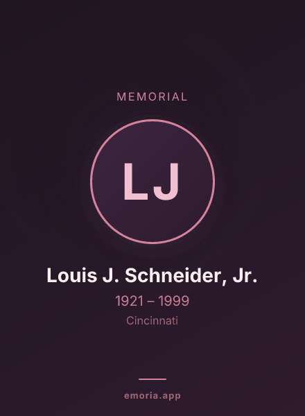 Memorial portrait of Louis J. Schneider, Jr.