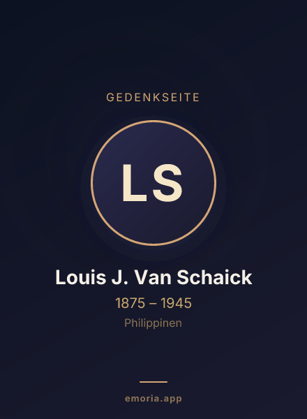 Gedenkportrait von Louis J. Van Schaick