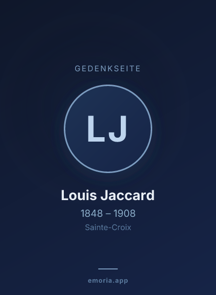 Gedenkportrait von Louis Jaccard