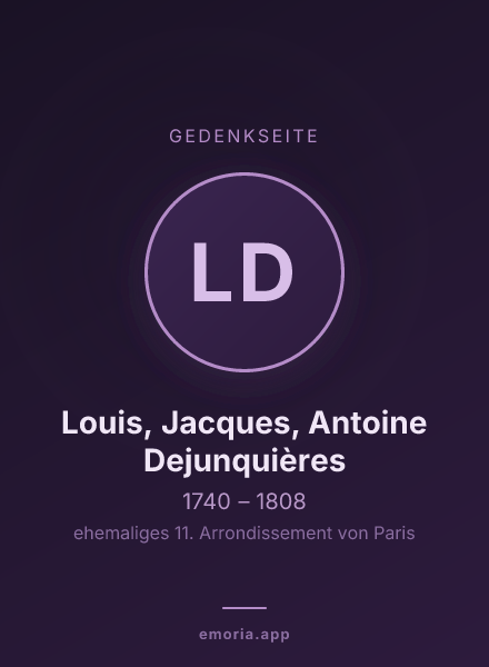 Gedenkportrait von Louis, Jacques, Antoine Dejunquières