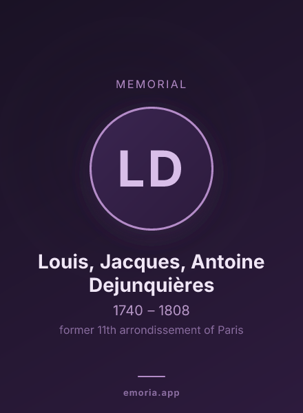 Memorial portrait of Louis, Jacques, Antoine Dejunquières