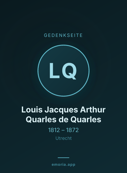 Gedenkportrait von Louis Jacques Arthur Quarles de Quarles