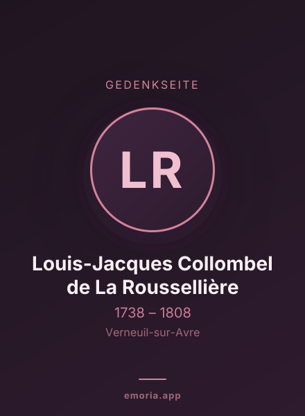 Gedenkportrait von Louis-Jacques Collombel de La Roussellière