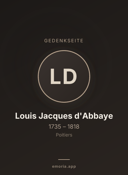 Gedenkportrait von Louis Jacques d'Abbaye