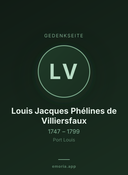 Gedenkportrait von Louis Jacques Phélines de Villiersfaux