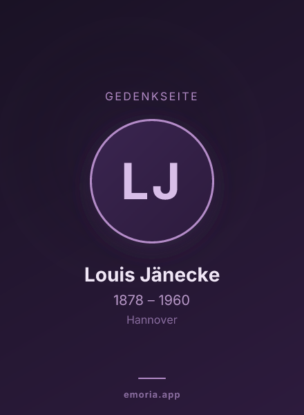 Gedenkportrait von Louis Jänecke