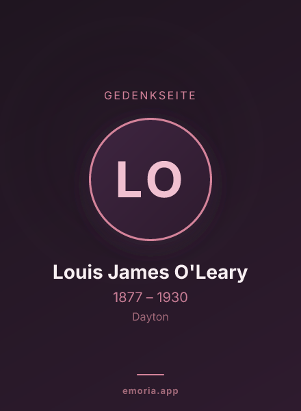 Gedenkportrait von Louis James O'Leary