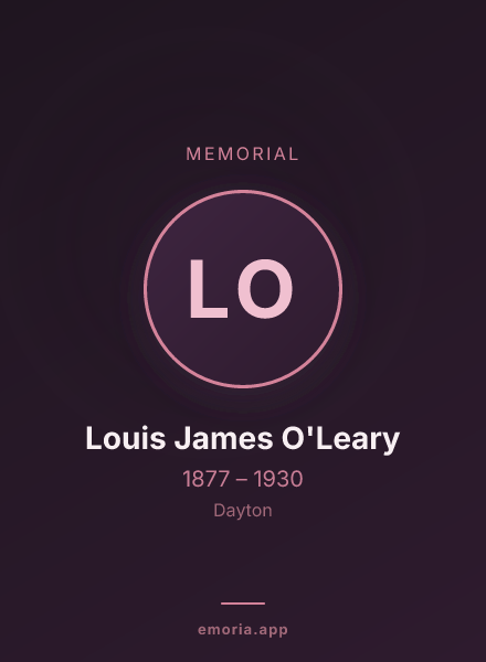 Memorial portrait of Louis James O'Leary