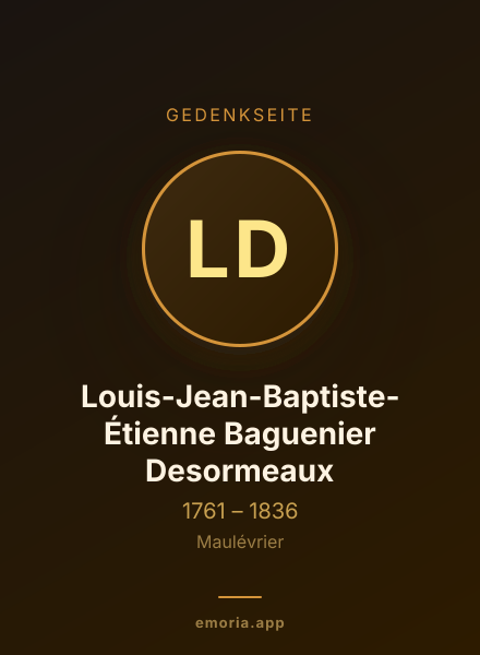 Gedenkportrait von Louis-Jean-Baptiste-Étienne Baguenier Desormeaux