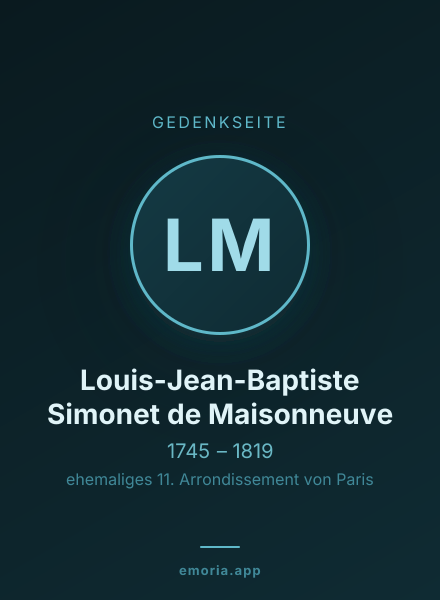 Gedenkportrait von Louis-Jean-Baptiste Simonet de Maisonneuve