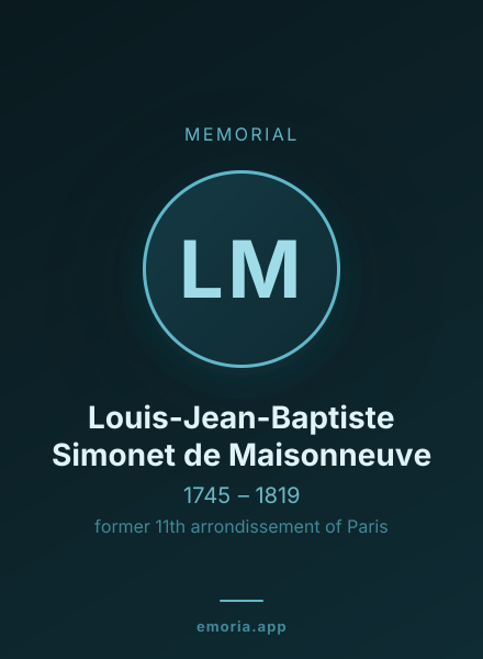 Memorial portrait of Louis-Jean-Baptiste Simonet de Maisonneuve