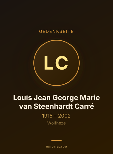 Gedenkportrait von Louis Jean George Marie van Steenhardt Carré