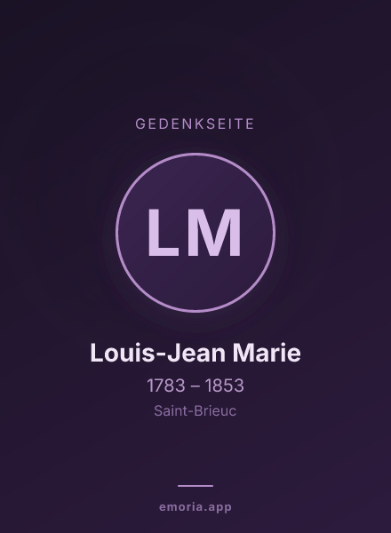Gedenkportrait von Louis-Jean Marie