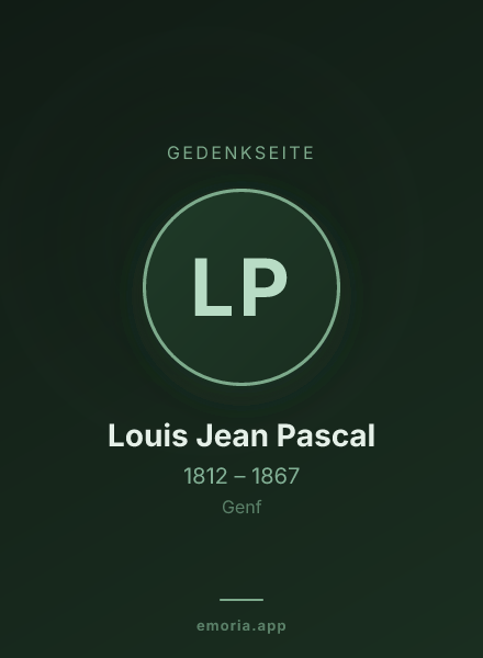 Gedenkportrait von Louis Jean Pascal