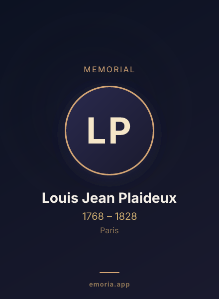 Memorial portrait of Louis Jean Plaideux