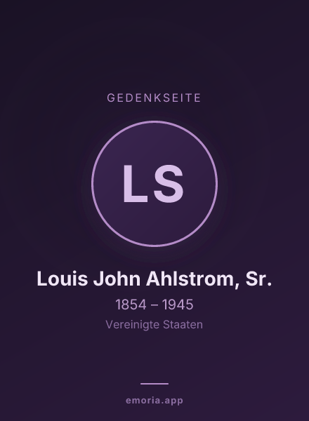 Gedenkportrait von Louis John Ahlstrom, Sr.